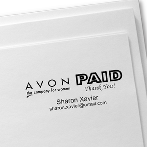 Custom Avon Consultant Stamp Style 12 Imprint Example