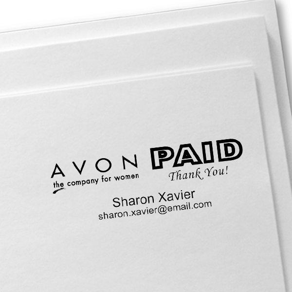 Custom Avon Consultant Stamp Style 12 Imprint Example