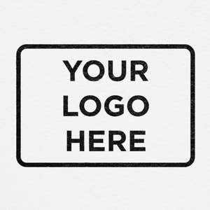 Custom logo design stamped onto paper stationery
