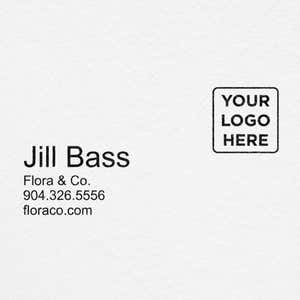 Custom logo design stamped onto paper stationery