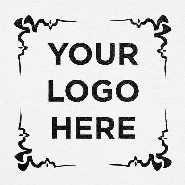 Custom logo design stamped onto paper stationery