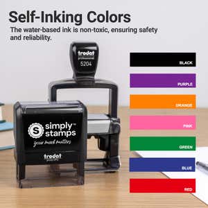 Chart of available self-inking ink colors for the Self-Inking Logo Address Stamp