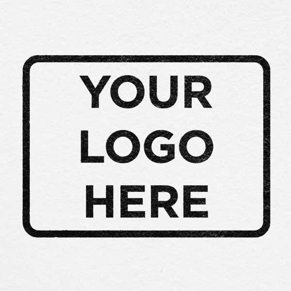Custom logo design stamped onto paper stationery