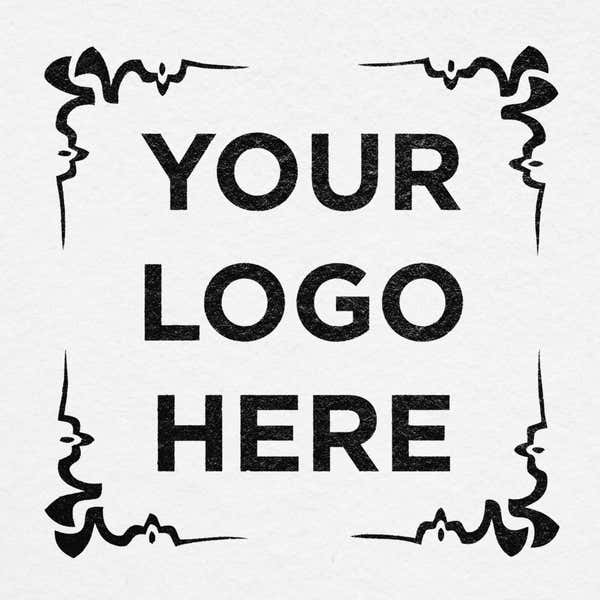 Custom logo design stamped onto paper stationery