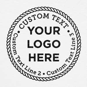 Custom logo design stamped onto paper stationery