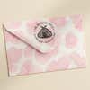 Round Moth Return Address Stamp – stamped impression lifestyle photo
