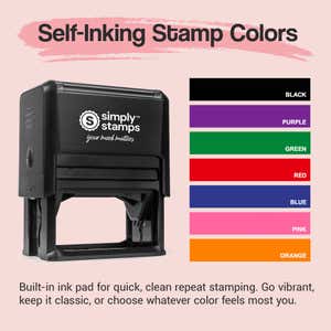 Self-inking stamp ink color options