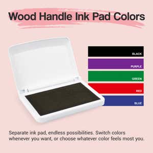 Wood handle stamp ink pad color options
