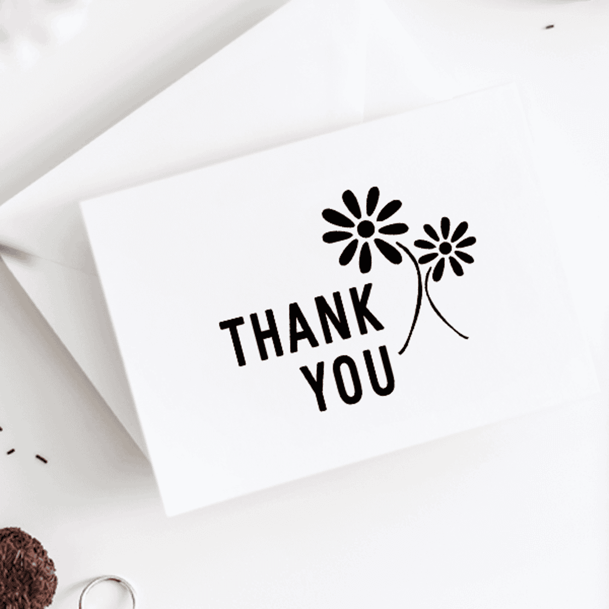 Thank You Flower Stamp Imprint Example
