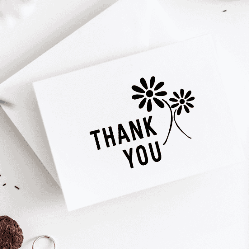 Thank You Flower Stamp Imprint Example