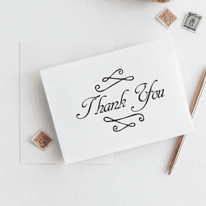 Fancy Thank You Stamp Imprint Example