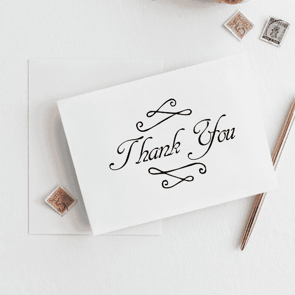 Fancy Thank You Stamp Imprint Example