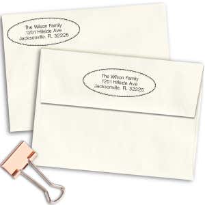 Dots Oval Address Stamp Imprint Example