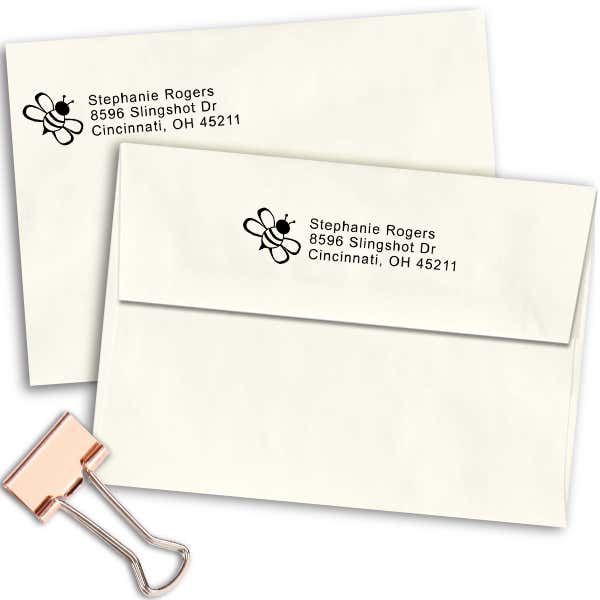 Bumble Bee Address Stamp Imprint Example
