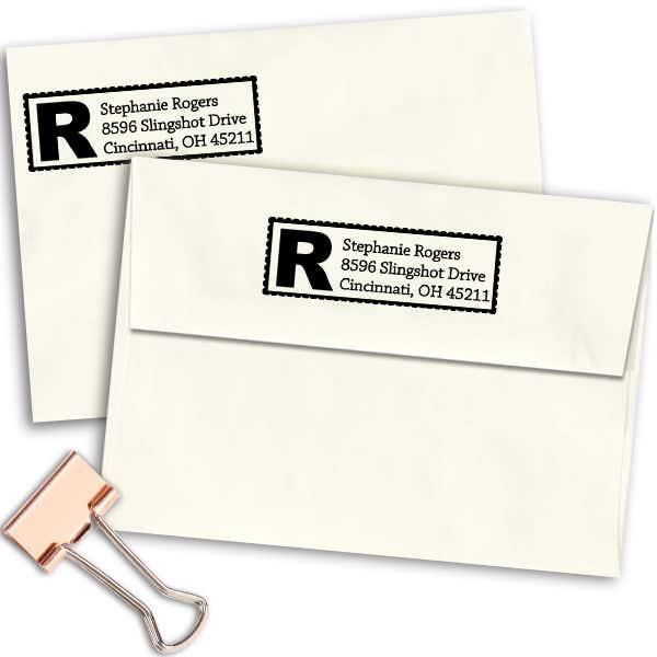 Bold Letter Address Stamp Imprint Example