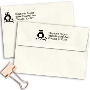 Cute Owl Address Stamp Imprint Example
