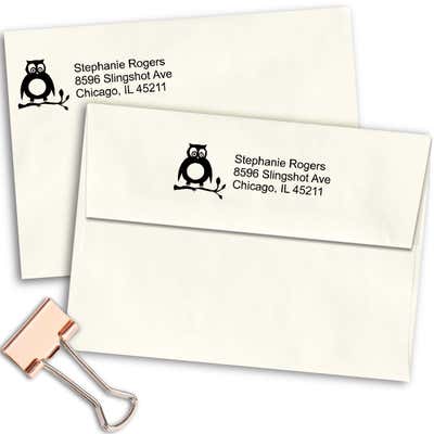 Cute Owl Address Stamp - alternate view