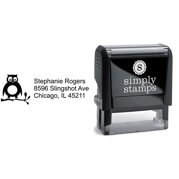 Cute Owl Address Stamp Body and Design