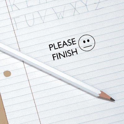 Straight Faced Please Finish Assignment Teacher Stamp - alternate view