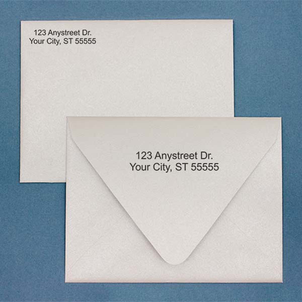 2 Line Stamp Imprint Example on Envelopes