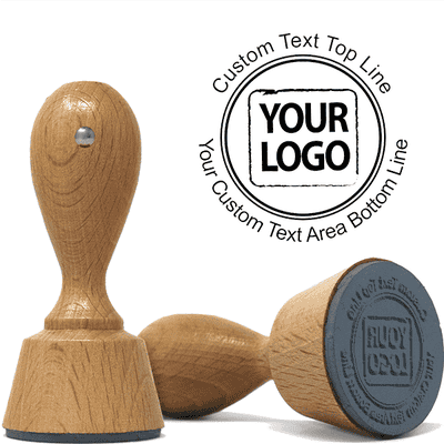 Round Logo Stamp with Custom Text w/ Catalog Ink