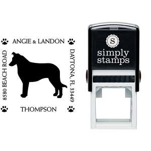Border Collie Pet Lover Dog Address Stamp Body and Design