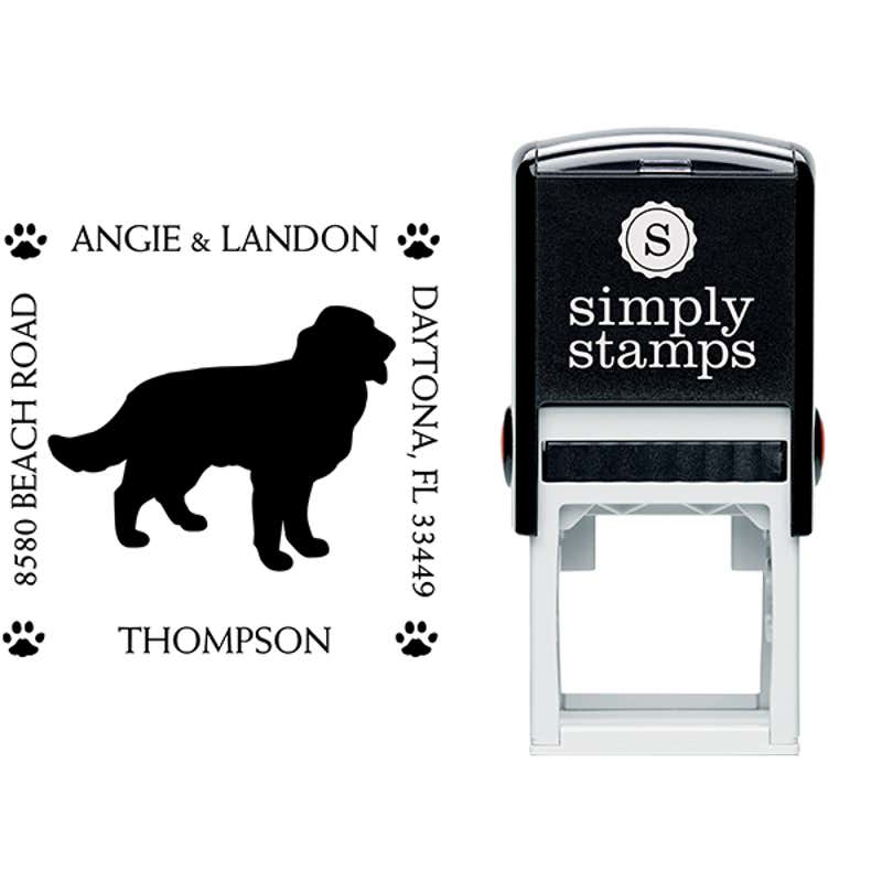 Golden Retriever Pet Lover Dog Return Address Stamp Body and Design