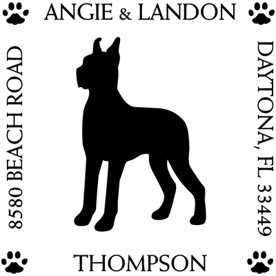 Great Dane Pet Lover Dog Address Stamp