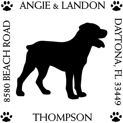Rottweiler Pet Lover Dog Address Stamp