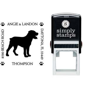Rottweiler Pet Lover Dog Address Stamp Body and Design