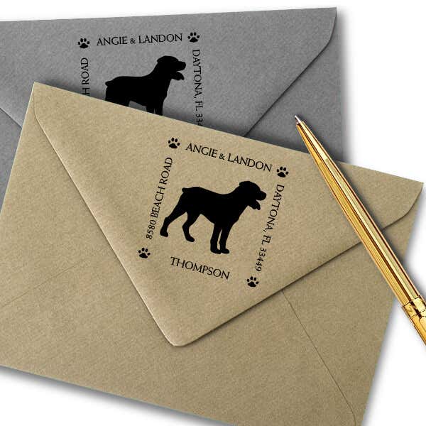 Rottweiler Pet Lover Dog Address Stamp Imprint Example