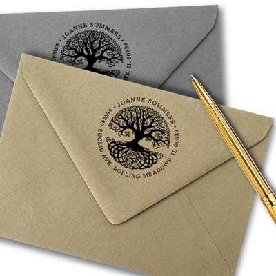 Tree of Life Return Address Stamp - alternate view