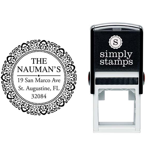 Harrison Round Return Address Stamp Body and Design