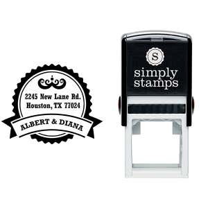Diana Round Return Address Stamp Body and Design