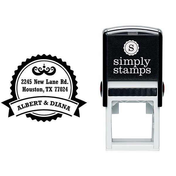 Diana Round Return Address Stamp Body and Design