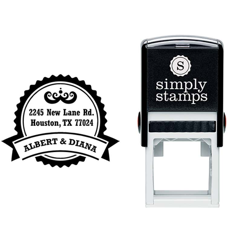 Diana Round Return Address Stamp Body and Design