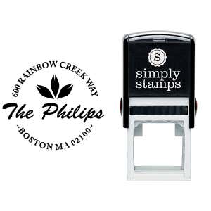 Phillips Round Return Address Stamp Body and Design