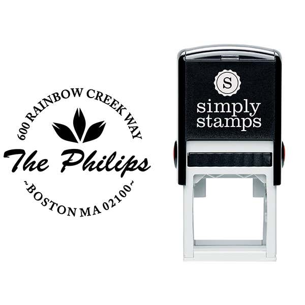 Phillips Round Return Address Stamp Body and Design