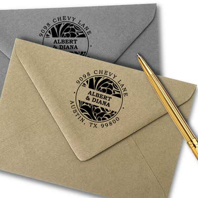 Albert Round Return Address Stamp - alternate view