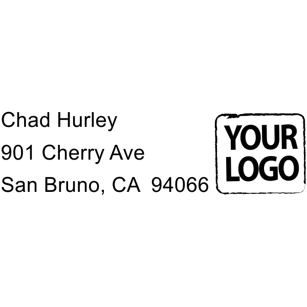 Custom Logo 3 Line Address Stamper