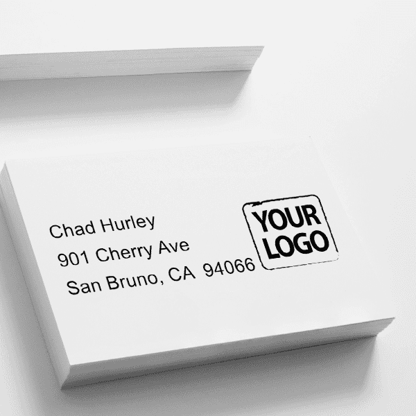 Custom Logo Address Stamp Imprint Example