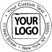 Custom Logo Round Address Stamp