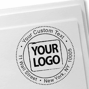 Sample impression of custom round logo
