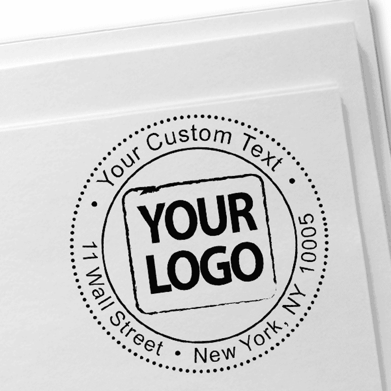 Sample impression of custom round logo