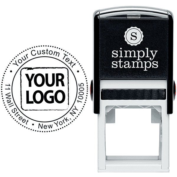 Custom round logo address with sample impression