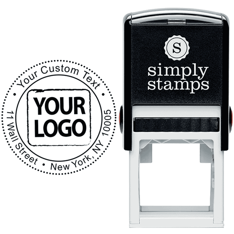 Custom round logo address with sample impression