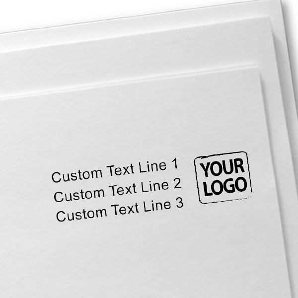 Custom Rubber Logo Stamp with Text Imprint Example