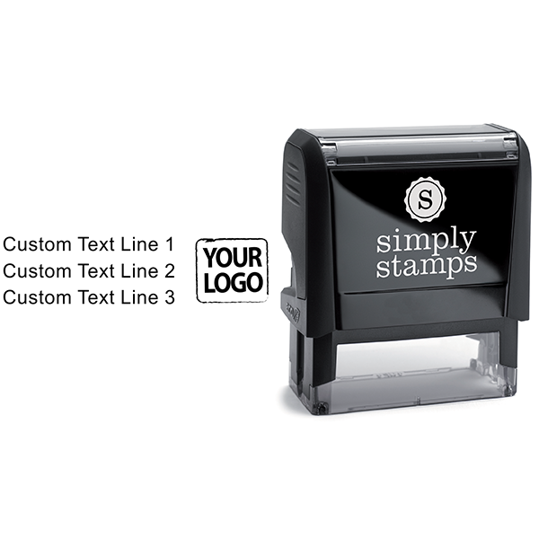 Custom Rubber Logo Stamp with Text Body and Design