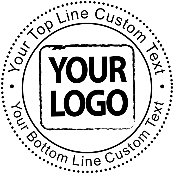 Custom Rubber Stamp - Round with Logo
