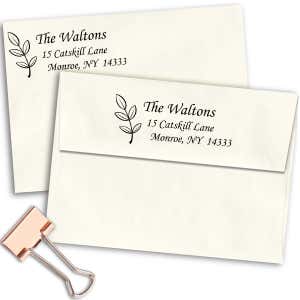 Walton Leaf Stem Address Stamp Imprint Example